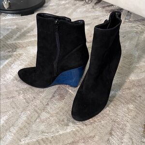 Black and Blue Women's Ankle Boots